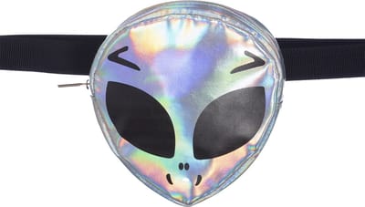 Heuptasje Alien - Zilver Holografisch - 15 x 4 x 18 cm - Carnaval & Festival