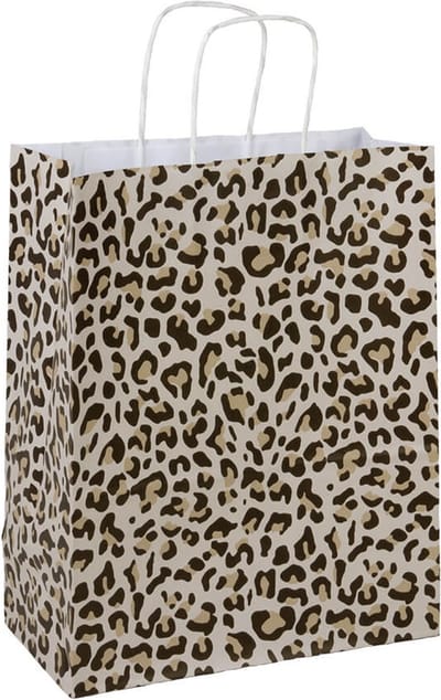 Papieren tasjes 50 stuks - Bruin en Ecru/Beige en Print / Multi colour - A4 25x31x12 - Cadeautasjes - Papieren tasjes met handvat