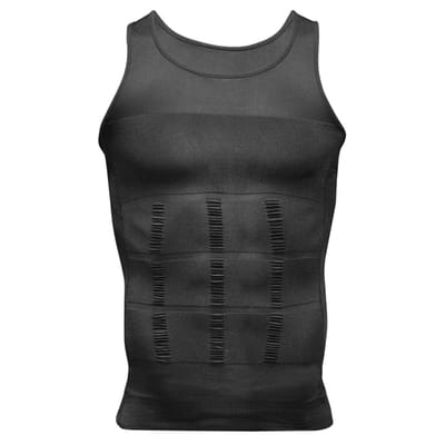 Hemd - Compressie hemd - Corrigerend hemd voor mannen - Compression shirt - Shapewear - Herenhemd - Medium - Elastisch - Zwart - Jonyx