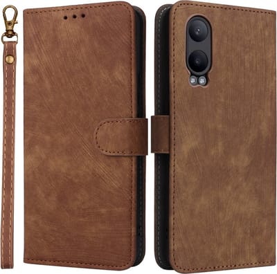 Coverup Hoesje - Geschikt voor OnePlus Nord CE4 Lite 5G Hoesje - Coverup Book Case met Koord - Bruin