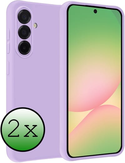 Hoesje 2 Stuks - Geschikt voor Samsung Galaxy A56 - Sterk & Shockproof - Case Siliconen - Back Cover - Telefoon Hoes - Lila