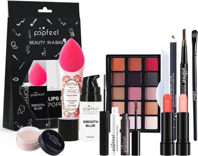 Multifunctionele make-upset voor vrouwen - 12-delige cosmetica starterset met oogschaduw, concealer en lippenstift