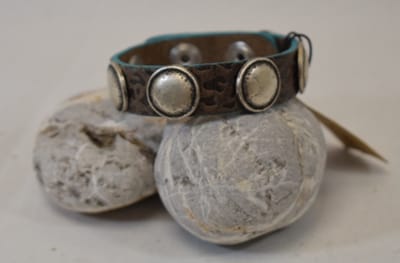 MustHaves - Armband - leer - edelstaal - leder - druksluiting - lengte 24 cm - verstelbaar - breedte 2 cm - nikkel vrij