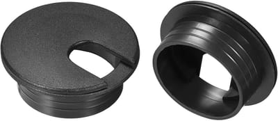 Dailygoods - QUARKZMAN 2 stuks kabelgatafdekking, 3,5 cm (1,38 inch) / 35 mm, kabeldoorvoer van ABS-kunststof, voor bureau, kantoor, zwart