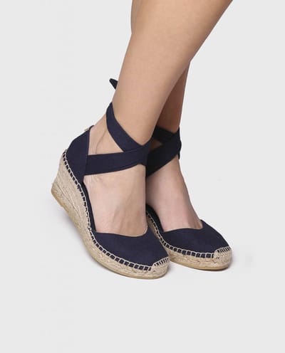 Espadrilles met sleehak en linten | JULIA