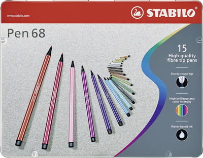 STABILO Pen 68 Mini viltstift Meerkleurig 15 stuk(s)