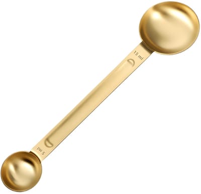 Dailygoods- Maatlepel Roestvrij Staal - Dubbele Theelepel/Eetlepel - 5ml/15ml - Duurzaam - Keuken Gadgets - Hoogwaardige Kwaliteit - Keukenlepel