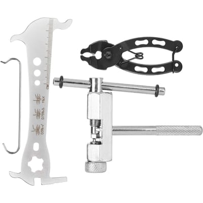 Kit d'outils de réparation pour chaîne de vélo, pince coupe-chaîne, vérificateur, détachable rapidement pour vélo de montagne et de route white
