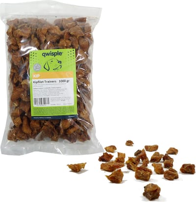 Qwisple Kipfilet Trainers - Honden Trainingssnoepjes - 100% Vlees Trainers - 1000 gr