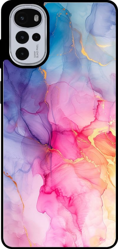 Smartphonica Telefoonhoesje Geschikt voor Motorola Moto G22 met marmer opdruk - TPU backcover case marble design - Regenboog geschikt voor Motorola Moto G22