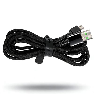 Dailygoody - USB Oplaadkabel - Gaming Muizen - Nylon en Metaal - Zwart - Hoogwaardige kabel - Geschikt voor Naga Pro en Basilisk - Kleur zwart