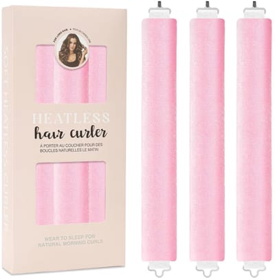 Dailygoods - Heatless Curlers - Haarrollers zonder warmte - Ideaal voor lang haar - Roze doos - Nachtelijke krullen - Perfecte krullen zonder schade -...