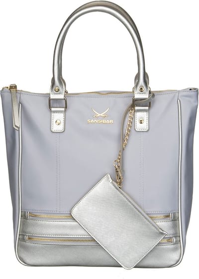 Sansibar Handtas Schoudertas Shopper Bag Silver Zilverkleurig