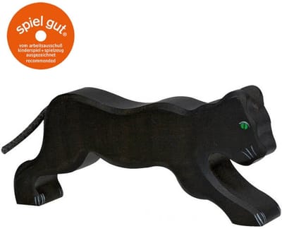HOLZTIGER Wildernis - Panter - 16X3X7Cm - Houten Figuur - Handgemaakt