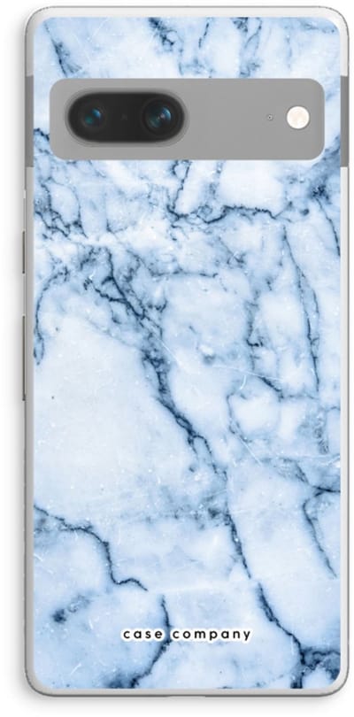 Case Company® - Hoesje geschikt voor Google Pixel 7 hoesje - Blauw marmer - Soft Cover Telefoonhoesje - Bescherming aan alle Kanten en Schermrand