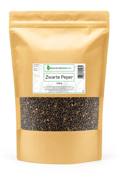 Natuurproduct.com Zwarte Peper Heel - premium kwaliteit peperkorrels - 1 Kilo