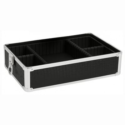 Guardian Beauty Make-up Train Case - 34.50cm Lengte - Zwart - Met Verstelbare Verdelers - Cosmetica Organizer - Schoonheidsgeval