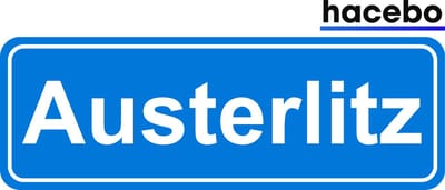 Hacebo - Plaatsnaam Sticker - 29x10 CM - Austerlitz sticker - Verkeersborden sticker - grappige cadeaus - Austerlitz