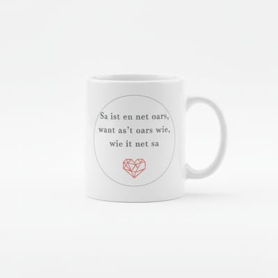 Sa ist en net oars Mok – Inspirerende Friese Tekst met Hart | Keramische Koffiemok 330 ml