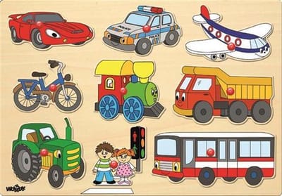 Woody houten puzzel transport - educatief speelgoed voor kinderen.