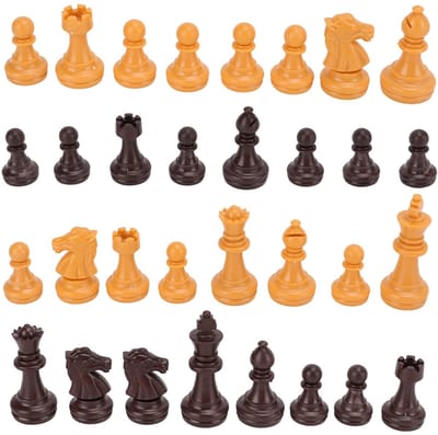 Dailygoods- Schaakstukken 32-delig - Kunststof - Reisschaakspel - Vervangende Stukken - Gebruiksvriendelijk - Stevig PS-materiaal - Schaakspel