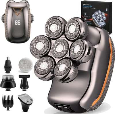 Scheerapparaat Mannen 7 in 1 - Head Shaver - Hoofd Scheerapparaten - Met Trimmer - Nat en Droog Shaver - Elektrisch Scheren - Baardtrimmer - Golden Goods