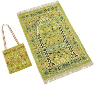 Elegante Gebedsmat voor Moslims - Zachte Gebedsrug voor Ramadan, Perfecte Cadeau voor Familie en Vrienden, Geschikt voor Elke Religieuze Ceremonie (Geel)