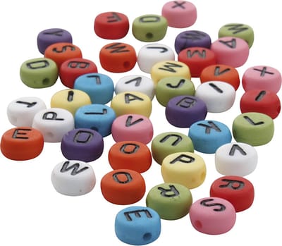 Creativ Company Round Letter Beads Various Colors 25 grams