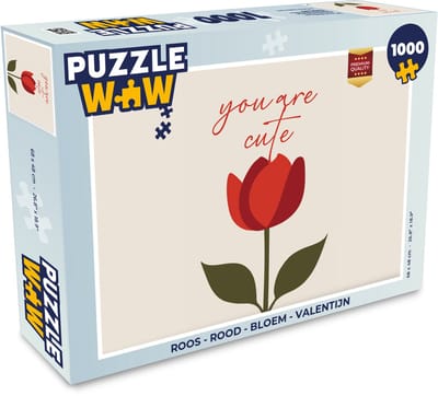 Puzzel Roos - Rood - Bloem - Valentijn - Legpuzzel - Puzzel 1000 stukjes volwassenen