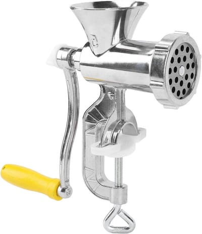Handmatige Vleesmolen - Worstmaker Keuken - Thuis Worst Maken - Zuignap Bevestiging - 7.5 cm Invoer - Zilver