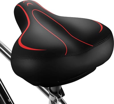 Fietszadel in oversized formaat, comfortabel - universeel vervangend fietszadel - waterdicht leren fietszadel met extra gevoerd traagschuim - fietszadel geschikt voor mannen en vrouwen