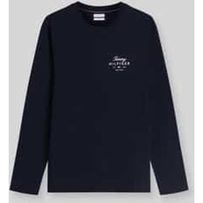Tommy Hilfiger Script Stack Ls Regular Desert Sky Größe: S | Basic T-Shirts Outlet | Herren