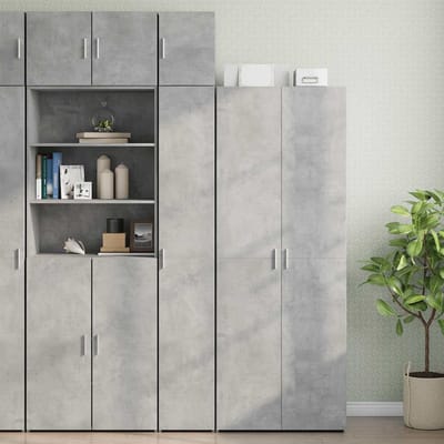 vidaXL - Opbergkast - smal - 30x42,5x225 - cm - bewerkt - hout - betongrijs