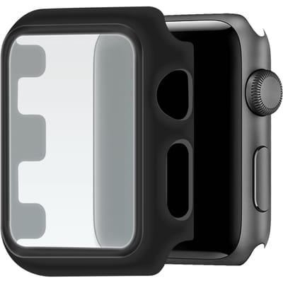 Telefoonglaasje Hoesje met Screenprotector Geschikt voor Apple Watch 1\ Apple Watch 2\ Apple Watch 3 - 42mm - Zwart