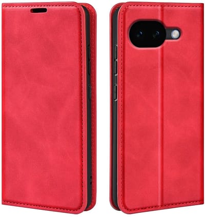 MobyDefend Hoesje - Geschikt voor Google Pixel 10a - Luxe Wallet Bookcase (Magnetische Sluiting) - Rood