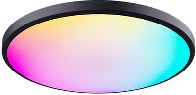 LED-plafondlamp, volledig dimbaar en instelbaar van de kleurtemperatuur (2700-6500K), geschikt voor slaapkamers en woonkamers, ronde LED-plafondlamp. (Zwart, 1 stuk)