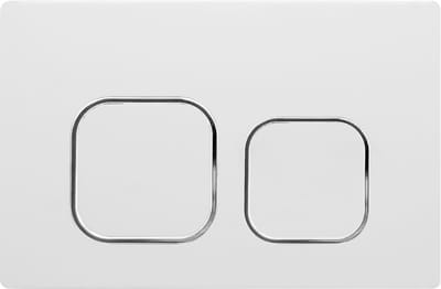 WC bedieningsplaat - Spoelplaat toilet - Dubbele spoeling - Brede compatibiliteit - 24x16 centimeter - Wit verchroomd