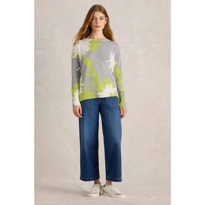 White Stuff Olive Floral Jumper Grey Print Größe: 10 | Pullover Outlet | Damen | Grau