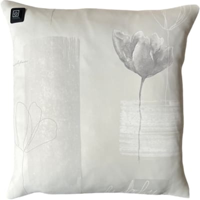 Warmpi® Draadloos Warmtekussen incl. Warmpi® Powerbank (10.000mah) - Beige Flowers - Verwarmd sierkussen met geïntegreerde kabel van 3m voor opwarming