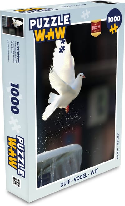 Puzzel Duif - Vogel - Wit - Legpuzzel - Puzzel 1000 stukjes volwassenen