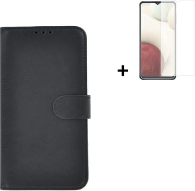 Samsung Galaxy A32 Hoesje - 5G - Samsung Galaxy A32 Screenprotector - Samsung A32 Hoes Wallet Bookcase Zwart + Screenprotector P