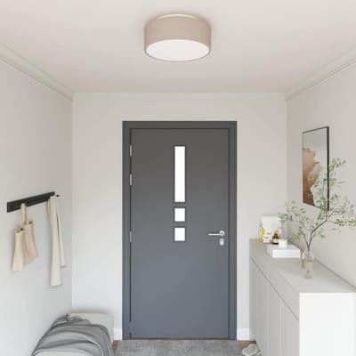 vidaXL Plafonnière met schijnwerpers Taupe 38 x 38 x 13,5 cm Stof
