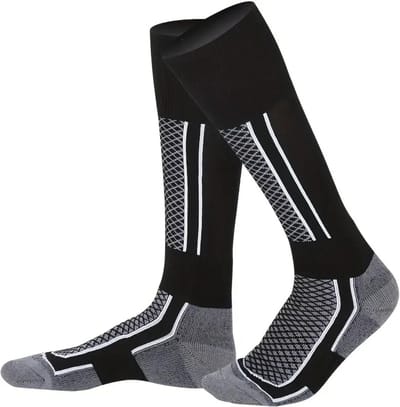 Livano Skisokken - Ski Sokken - Warme Sokken - Lange Huissokken - Thermo - Compressie - Grijs 39-45