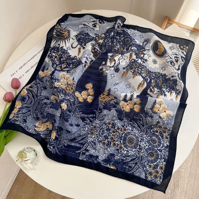 Zijden sjaal-stijl zijden sjaal voor dames - Kleurblokkenprint - Fris en delicaat - Decoratieve shawl over shirts-SJ0247 Benut je gevoel voor mode optimaal!