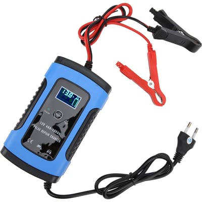 Motoraccu Lader 12V 6A Digitaal Display Intelligente Reparatie Tool 100‑240V EU Stekker