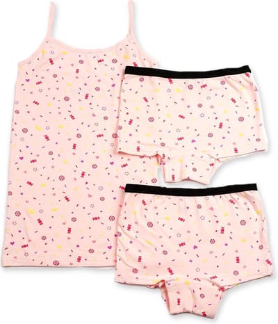 Kinderondergoed Funderwear - Set Snoepie - Roze - Maat 176 - Meisjes