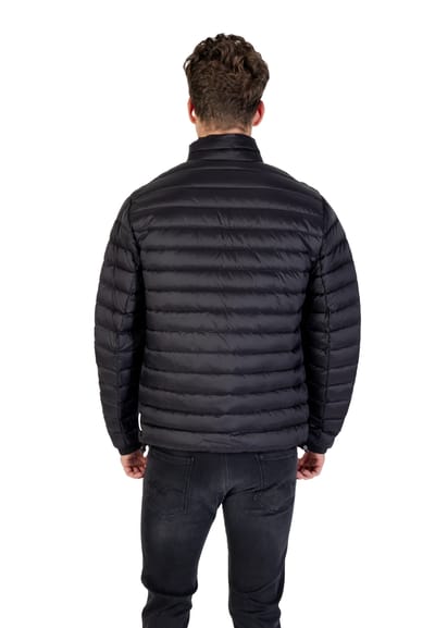 Printed Zip-Up Jacket with Front Pockets - Black