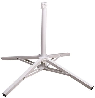 Gerimport parasolvoet/kruisvoet - wit - metaal - 85 x 56 cm - stangdiameter 25/32 mm