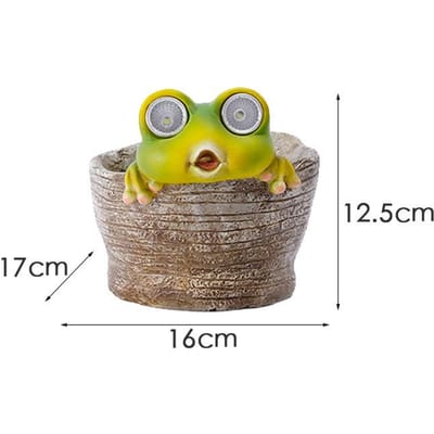 Europese Stijl Lichtgevende Kikker Succulenten Bloempot Zonne-lamp Ornament Tuindecoratie Pot Micro Ambachten