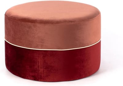 Grote Zitzak - Poef Fluweel - Ontspanning Thuis - Uniek Twist Design - 62x62x39cm - Oudroze Bordeaux